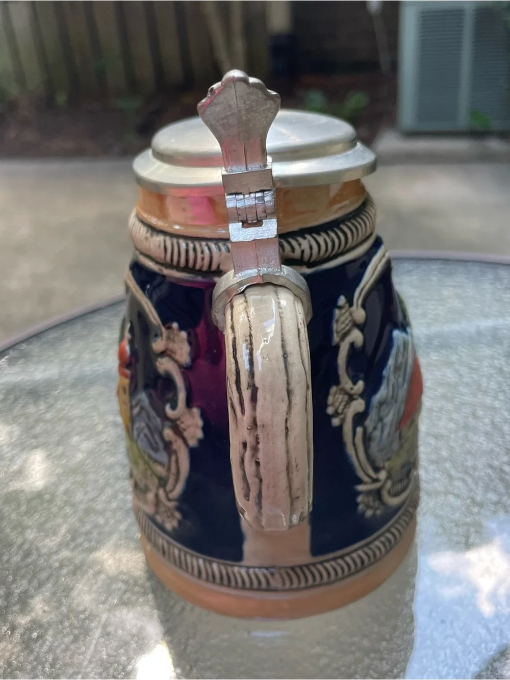 German Musikfest Stoneware Beer Stein Mug Handle  Lid New